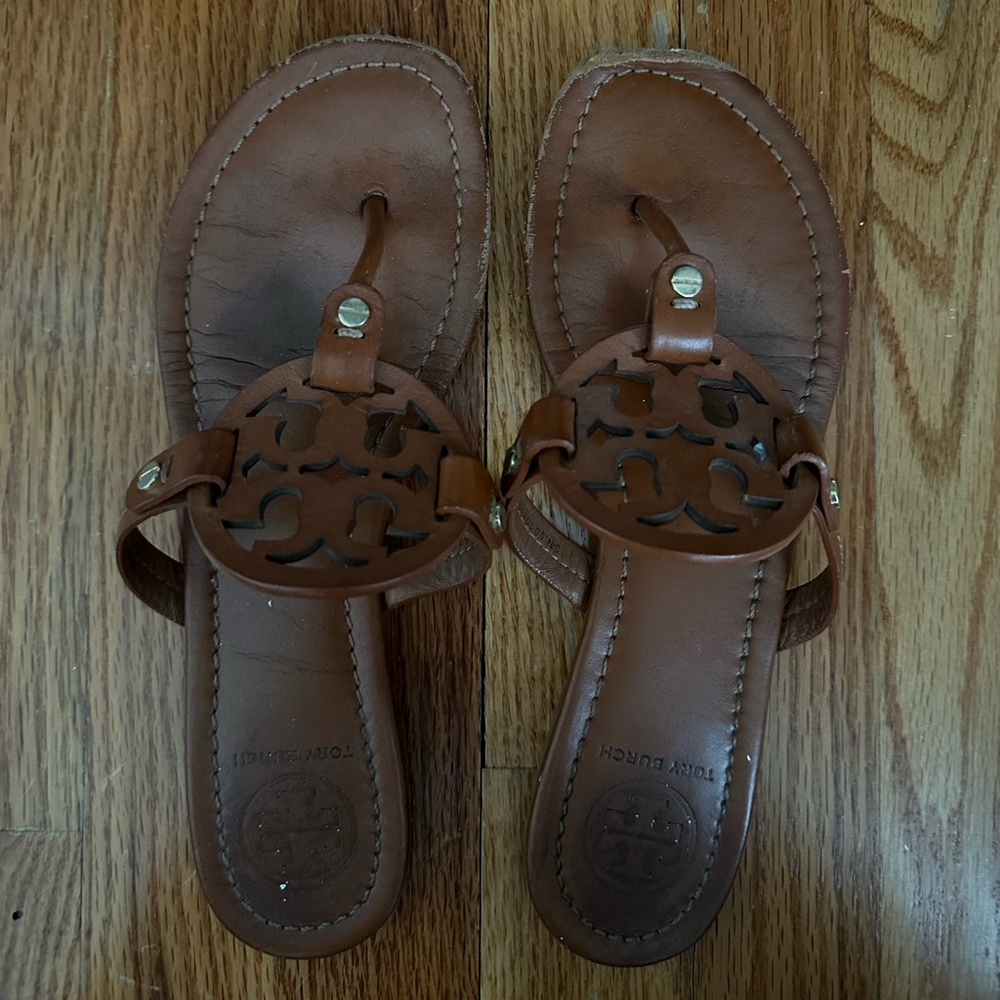 Tory Burch Miller Sandal - Well Worn, Chestnut, Size 8